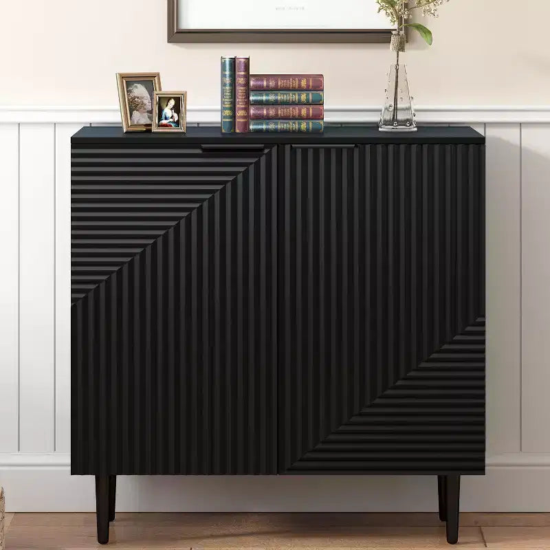 GDFStudio Alisha Armoire de rangement moderne à 2 portes avec étagères réglables