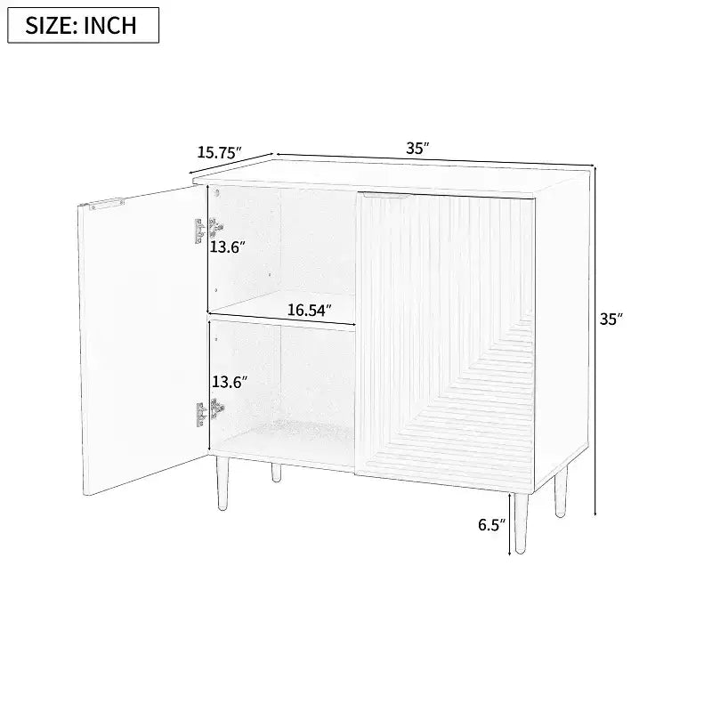 GDFStudio Alisha Armoire de rangement moderne à 2 portes avec étagères réglables