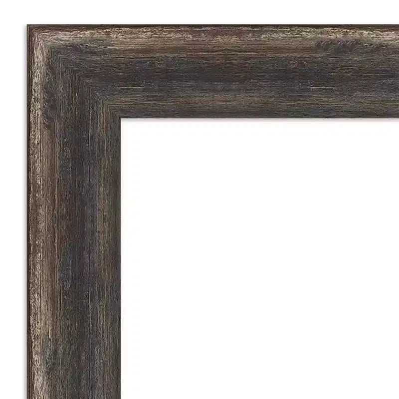 Amanti Art Kit d'encadrement de miroir de salle de bain – Cadre autocollant entièrement assemblé – Miroir NON inclus – Cadre Bark Rustic Char