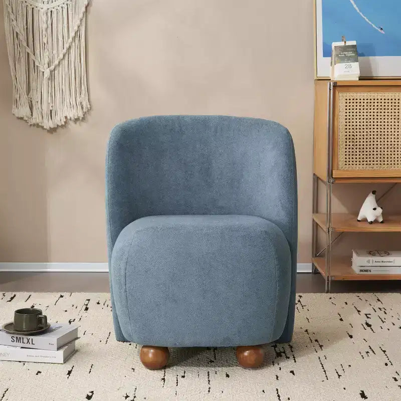 GDFStudio Samuel, fauteuil d'appoint moderne sans accoudoirs, dossier bas, blanc