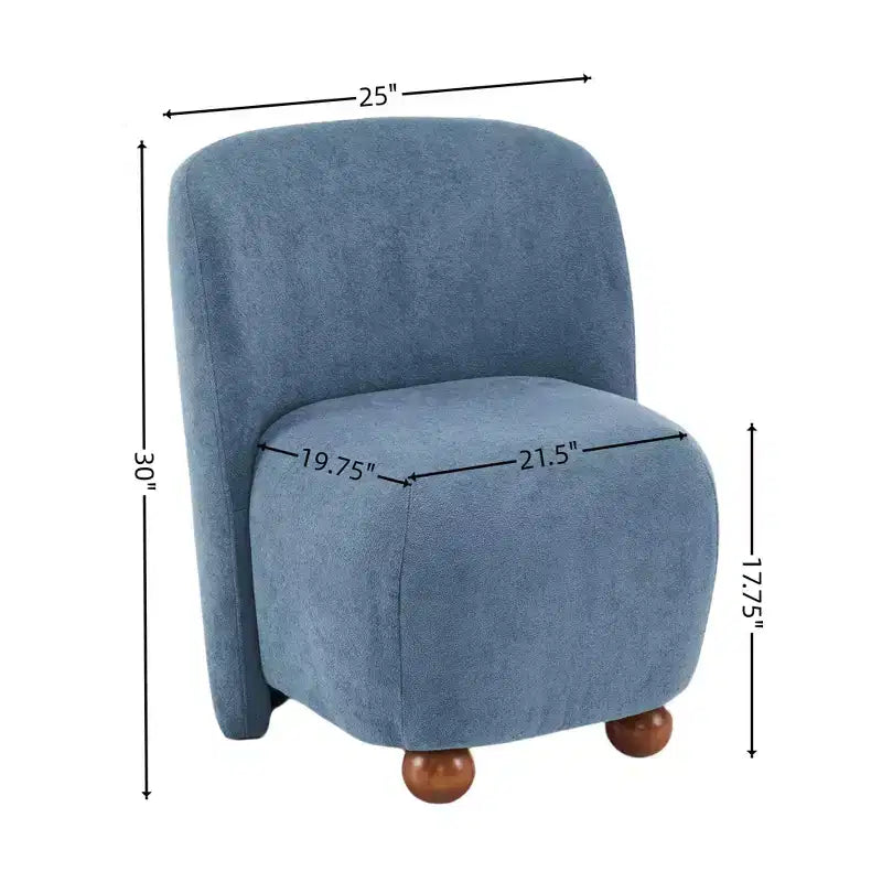 GDFStudio Samuel, fauteuil d'appoint moderne sans accoudoirs, dossier bas, blanc