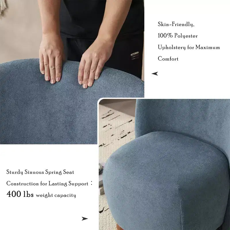 GDFStudio Samuel, fauteuil d'appoint moderne sans accoudoirs, dossier bas, blanc