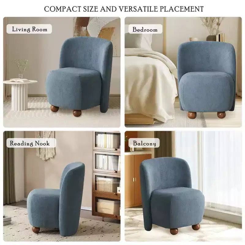 GDFStudio Samuel, fauteuil d'appoint moderne sans accoudoirs, dossier bas, blanc