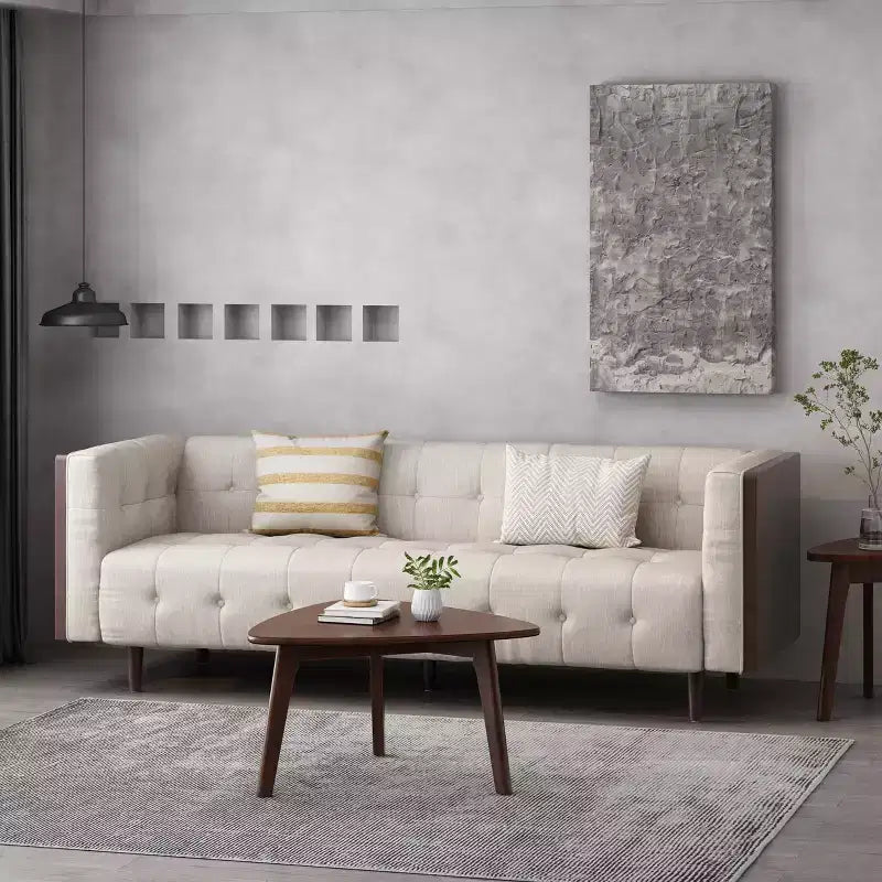 Canapé 3 places touffeté GDFStudio Croton Contemporary 89,75 en tissu/boucle