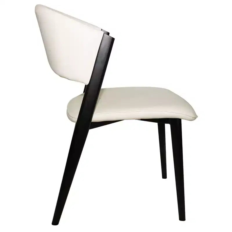 Chaise de salle à manger LeisureMod Aspen Series en cuir avec cadre et pieds en fer noir, pour cuisine moderne, salle à manger, ou café