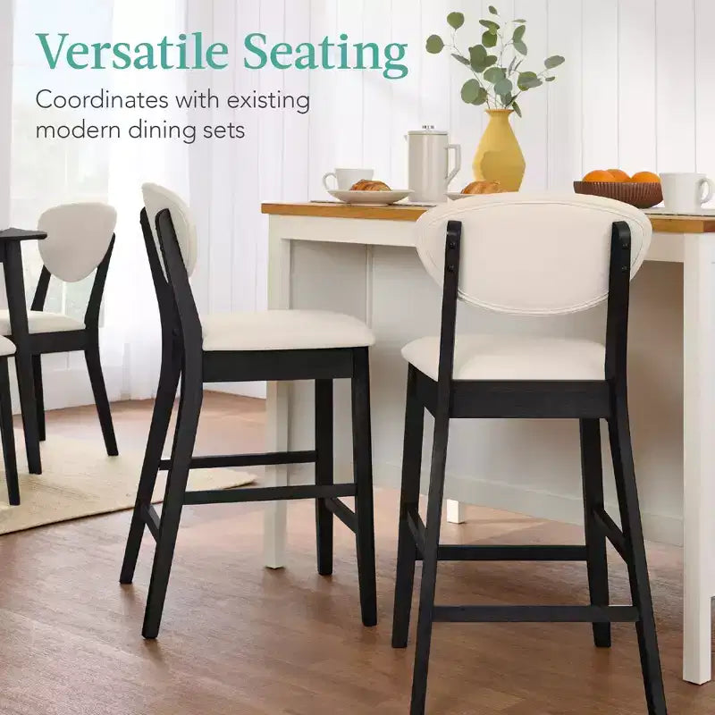 Lot de 2 tabourets de bar mi-hauts en bois et tissu, style moderne du milieu du siècle, de la marque Best Choice Products