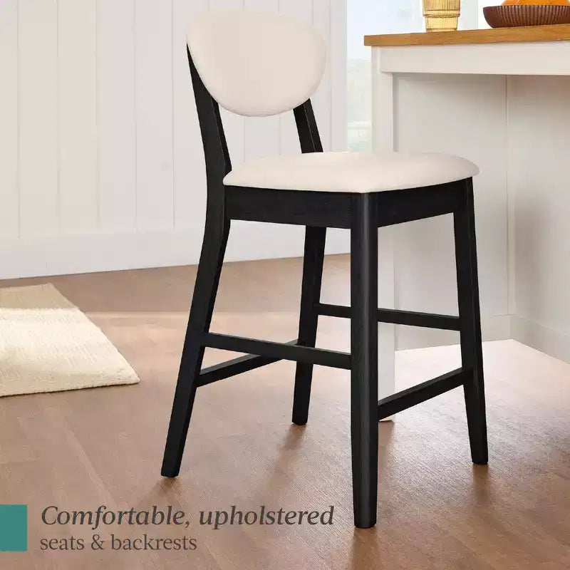 Lot de 2 tabourets de bar mi-hauts en bois et tissu, style moderne du milieu du siècle, de la marque Best Choice Products