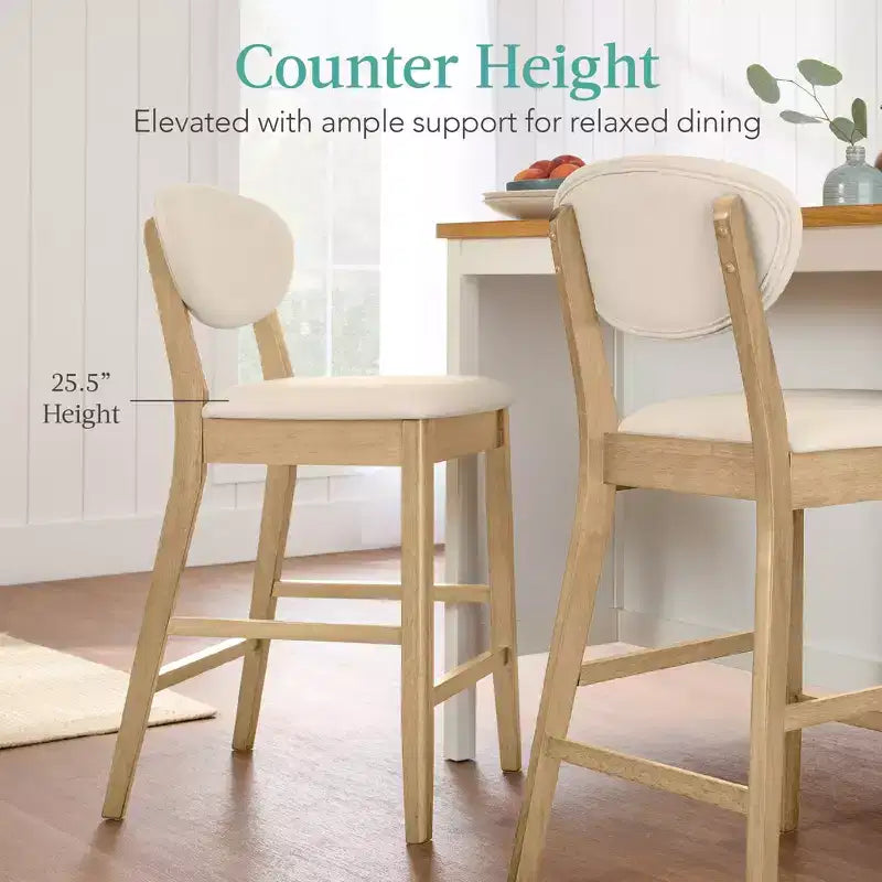 Lot de 2 tabourets de bar mi-hauts en bois et tissu, style moderne du milieu du siècle, de la marque Best Choice Products