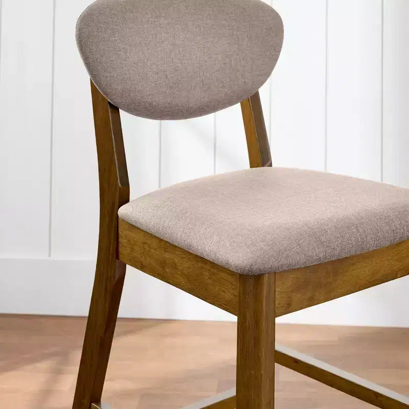Lot de 2 tabourets de bar mi-hauts en bois et tissu, style moderne du milieu du siècle, de la marque Best Choice Products
