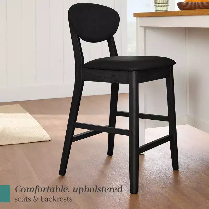 Lot de 2 tabourets de bar mi-hauts en bois et tissu, style moderne du milieu du siècle, de la marque Best Choice Products