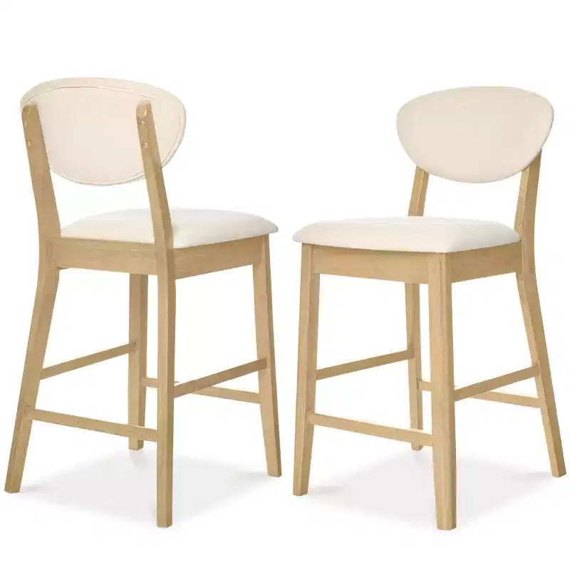 Lot de 2 tabourets de bar mi-hauts en bois et tissu, style moderne du milieu du siècle, de la marque Best Choice Products