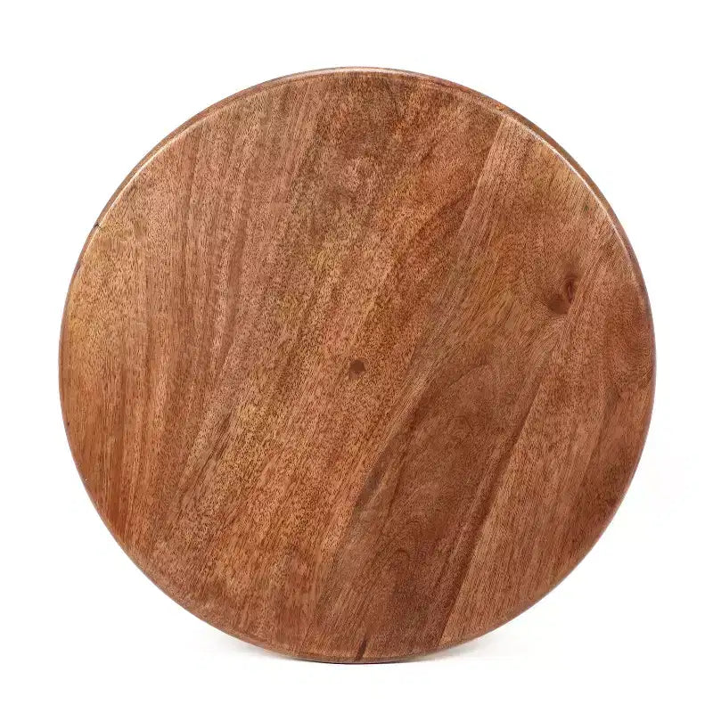 Table d'appoint ronde Christopher Knight Home Vera en bois de manguier et métal, doré/noyer