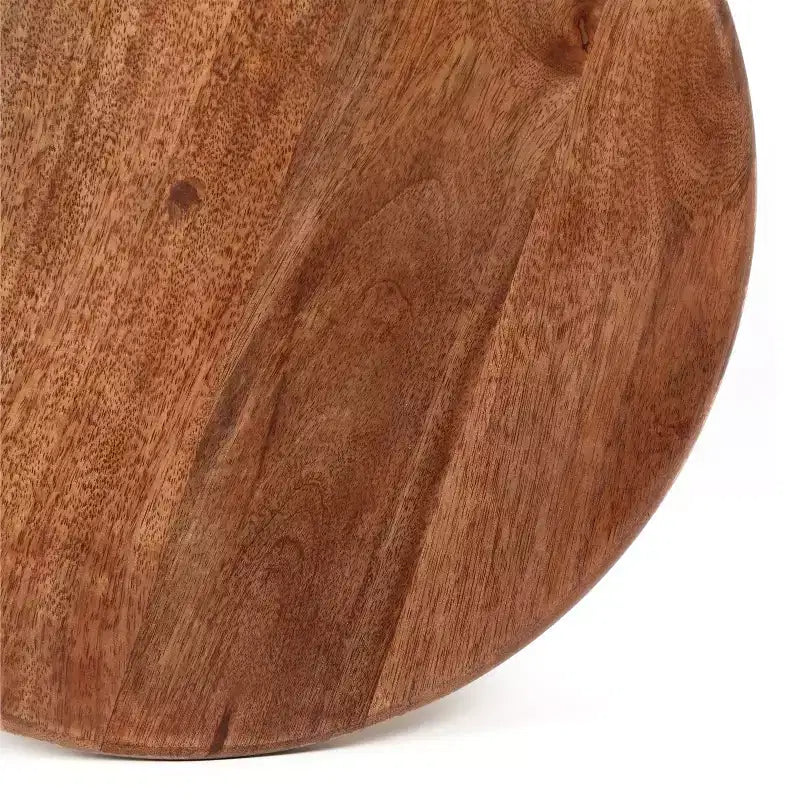 Table d'appoint ronde Christopher Knight Home Vera en bois de manguier et métal, doré/noyer