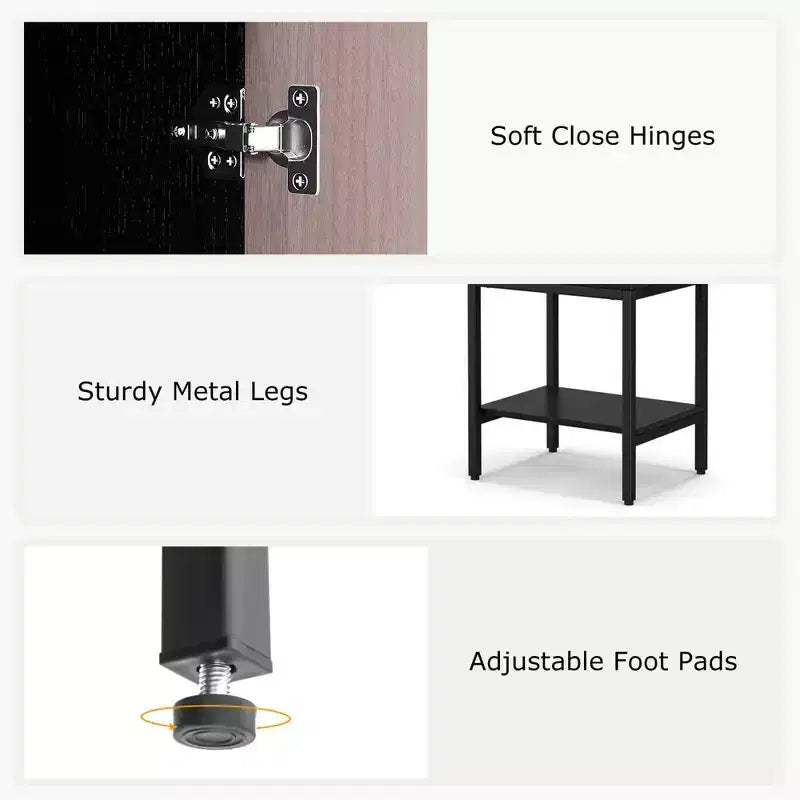 Meuble Colonne de Salle de Bain Costway de 57 po avec 1 Porte et 4 Étagères, Meuble Autonome Noir/Blanc