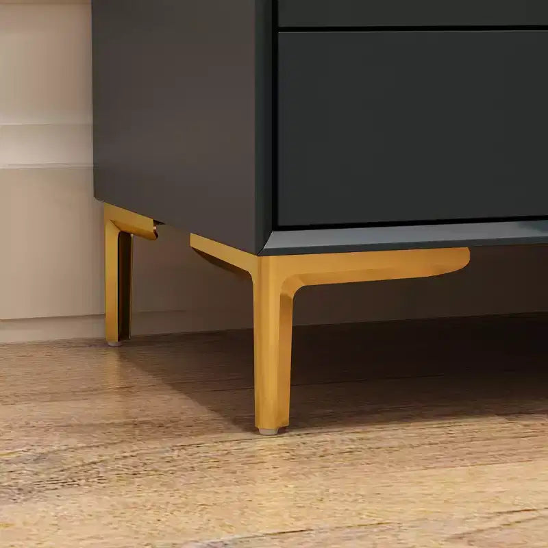 Hitow Table de Chevet 3 Tiroirs avec Base en Métal