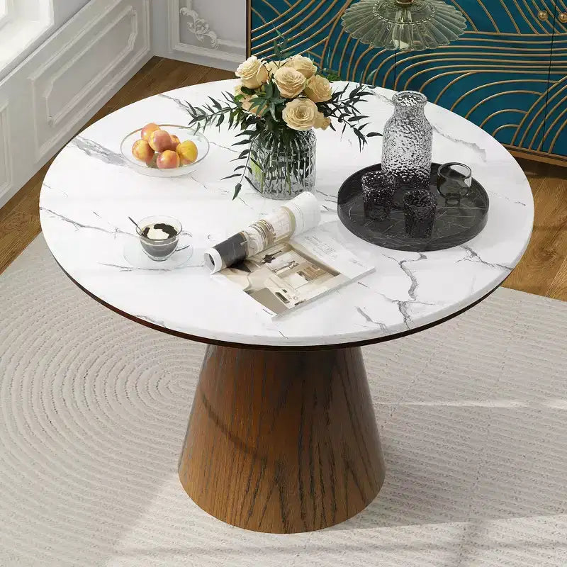 Table à manger Whisen avec pied conique tronqué en bois de style rétro