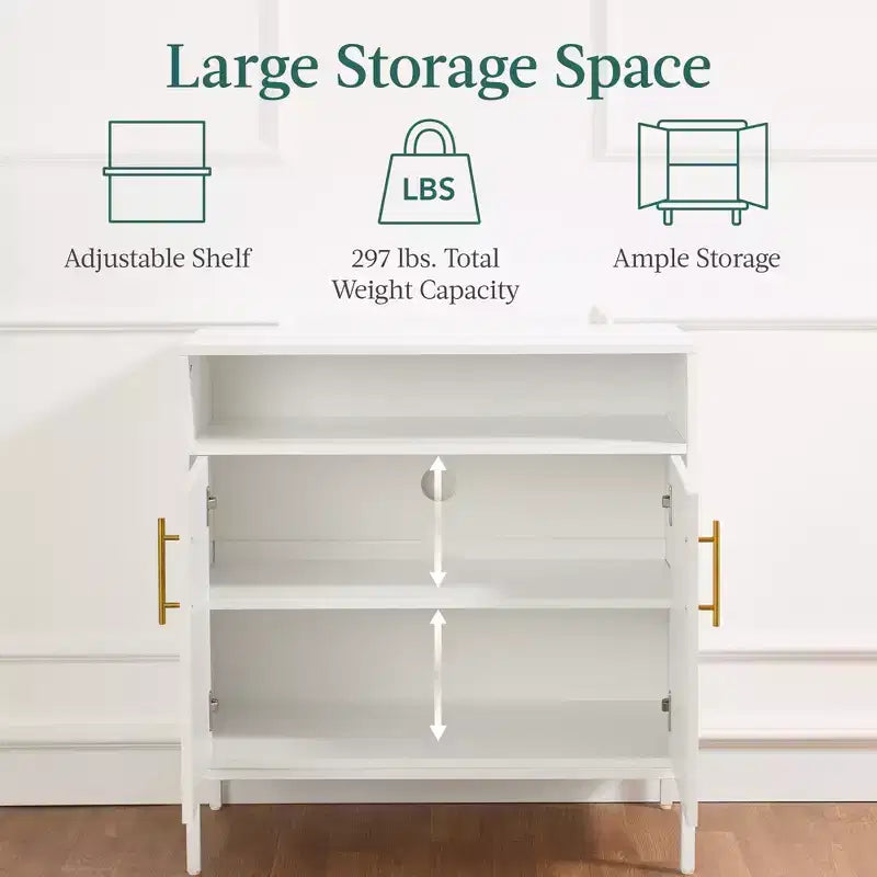 Meuble de rangement en rotin arqué à 2 portes Best Choice Products, buffet, avec découpe pour cordon, étagère de rangement réglable