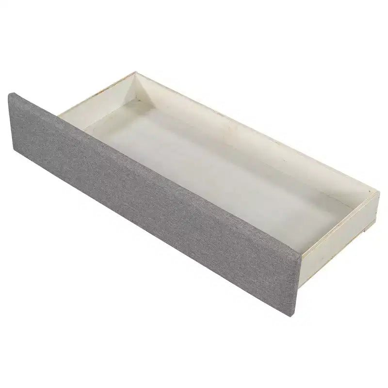 Lit de repos tapissé Whisen de taille double XL extensible en très grand lit, avec deux tiroirs