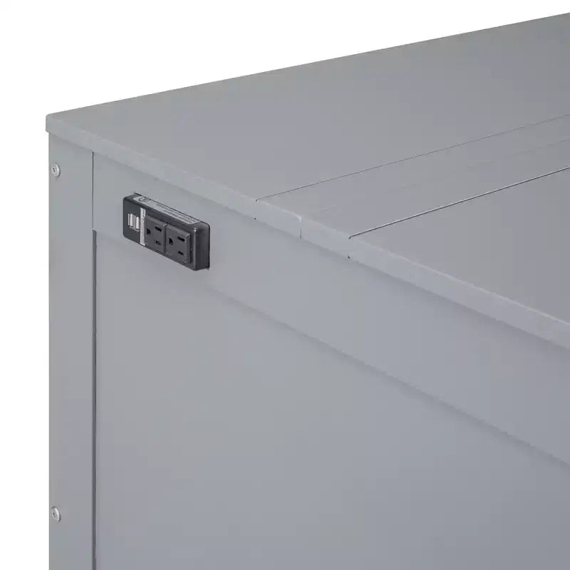 Lit escamotable Whisen avec port USB et étagères amovibles