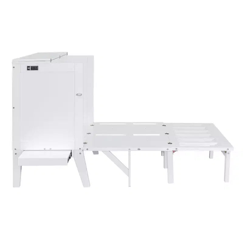 Lit escamotable Whisen avec port USB et étagères amovibles