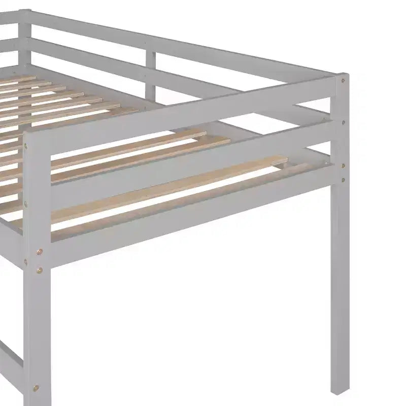 Lit mezzanine bas Whisen de 79,5L x 41,8l, élégant, de taille double, avec échelle intégrée et toboggan, conception multifonctionnelle