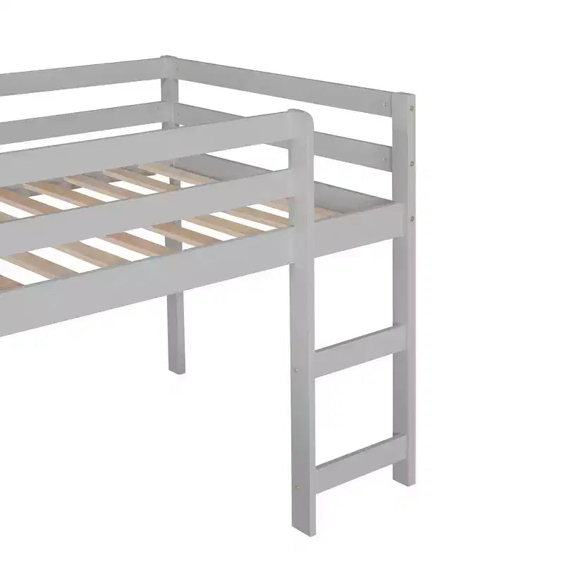 Lit mezzanine bas Whisen de 79,5L x 41,8l, élégant, de taille double, avec échelle intégrée et toboggan, conception multifonctionnelle