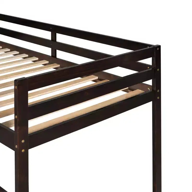 Lit mezzanine bas Whisen de 79,5L x 41,8l, élégant, de taille double, avec échelle intégrée et toboggan, conception multifonctionnelle