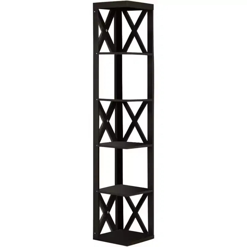Meuble d'angle à 5 étagères Kings Brand Furniture – Étagère/Bibliothèque/Présentoir