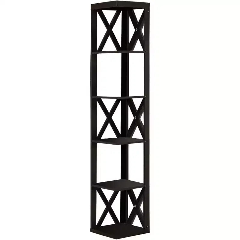 Meuble d'angle à 5 étagères Kings Brand Furniture – Étagère/Bibliothèque/Présentoir