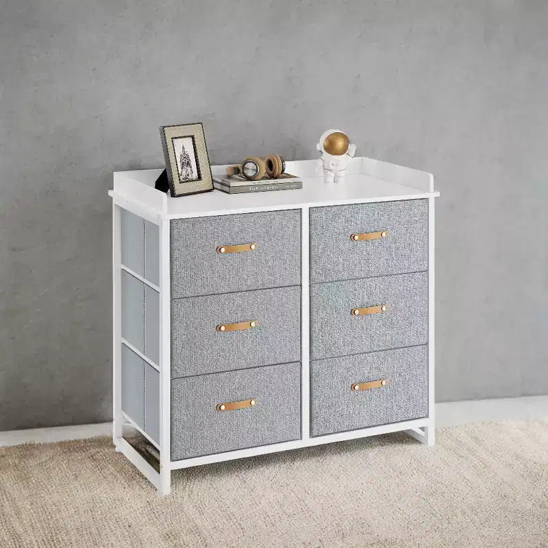 Commode de chambre à 6 tiroirs, avec table à langer résistante à l'eau, meuble de rangement.