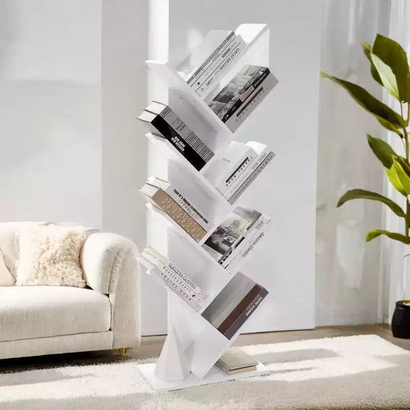 Étagère à livres arbre à 9 niveaux, bibliothèque autoportante, étagère de rangement peu encombrante, pour chambre, salon, bureau à domicile