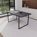 Table à manger rectangulaire industrielle en MDF pour 4-6 personnes, plateau en bois de 3,8 cm d'épaisseur avec pieds en métal, pour la maison et la cuisine