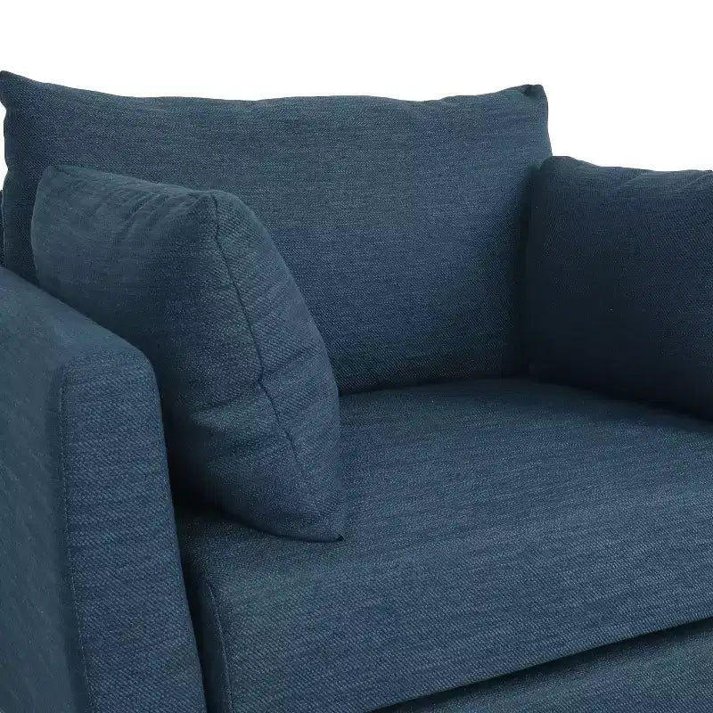 Fauteuil Club GDFStudio Viewland en Tissu Capitonnage Moderne avec Coussins Décoratifs