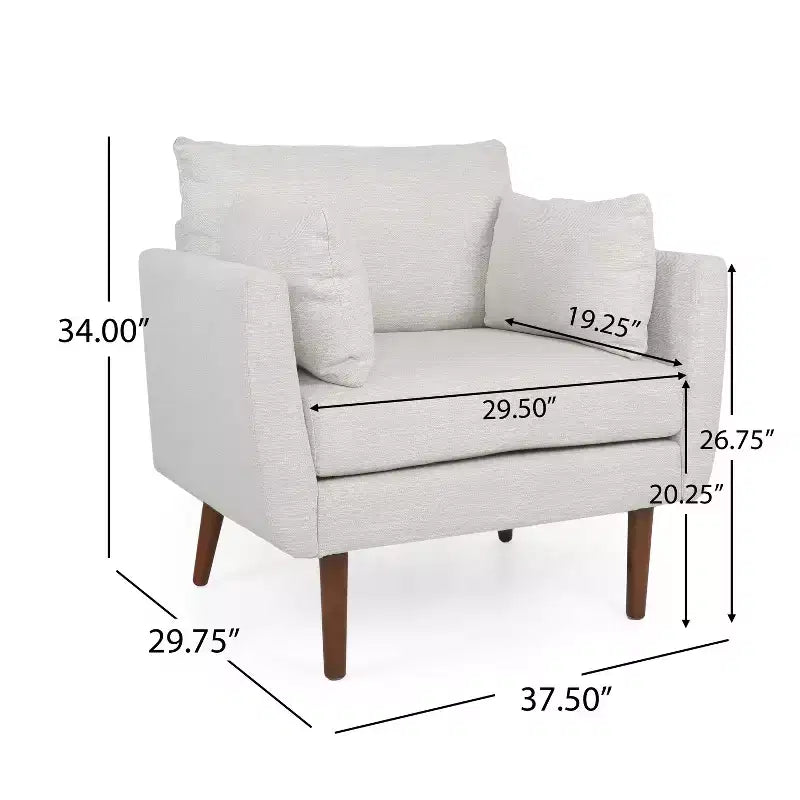 Fauteuil Club GDFStudio Viewland en Tissu Capitonnage Moderne avec Coussins Décoratifs