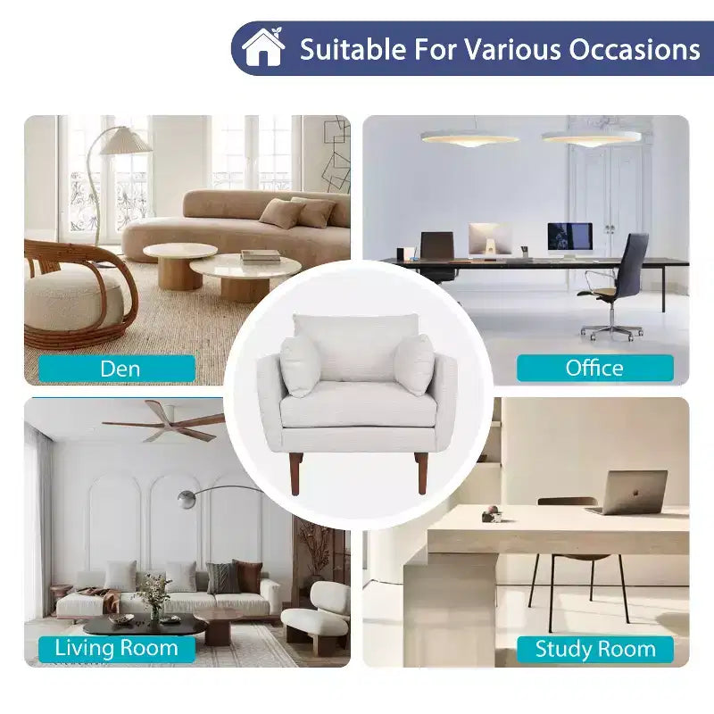Fauteuil Club GDFStudio Viewland en Tissu Capitonnage Moderne avec Coussins Décoratifs
