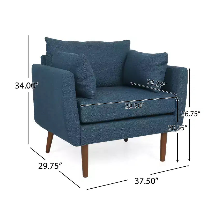 Fauteuil Club GDFStudio Viewland en Tissu Capitonnage Moderne avec Coussins Décoratifs