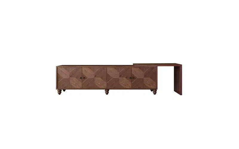 Meuble TV extensible moderne GDFStudio Mamie 90 en bois avec 2 armoires