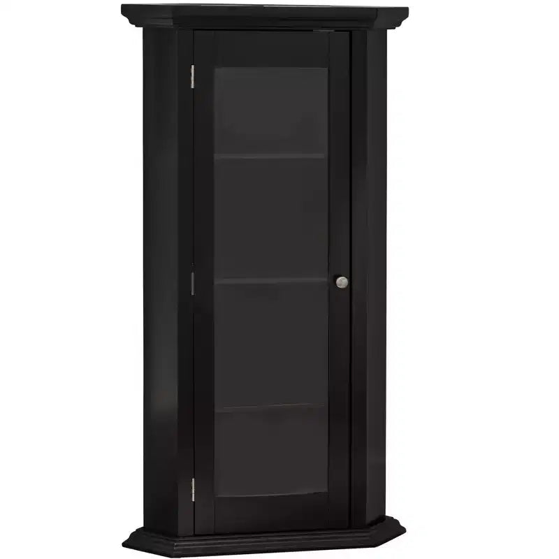 Meuble d'angle de rangement Kings Brand Furniture Cambridge Curio avec porte vitrée