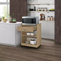 Chariot de cuisine en bois Dellow Kings Brand Furniture avec four à micro-ondes, rangement et tiroir