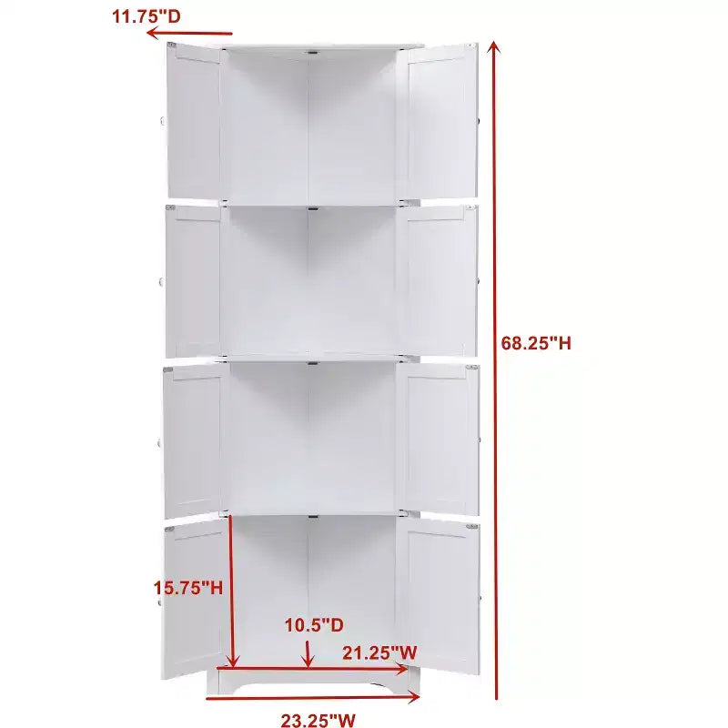 Kings Brand Furniture - Armoire de rangement de cuisine à 4 niveaux Lyons 68 avec 8 portes