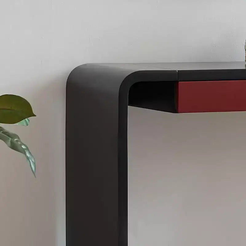 Kings Brand Furniture Yuma – Console en bois à silhouette arrondie – Table d'entrée de canapé avec 2 tiroirs pour salon, couloir, entrée
