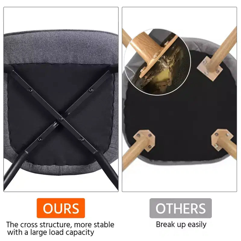 Yaheetech Lot de 2 Chaises d'Appoint Modernes Plissées à Dossier Courbé en Tissu pour Salon Salle à Manger Chambre à Coucher