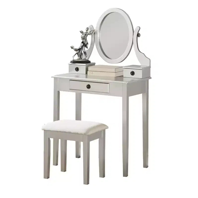Moniys Wood Moniya Maquillage Coiffeuse et Chaise, Bleu