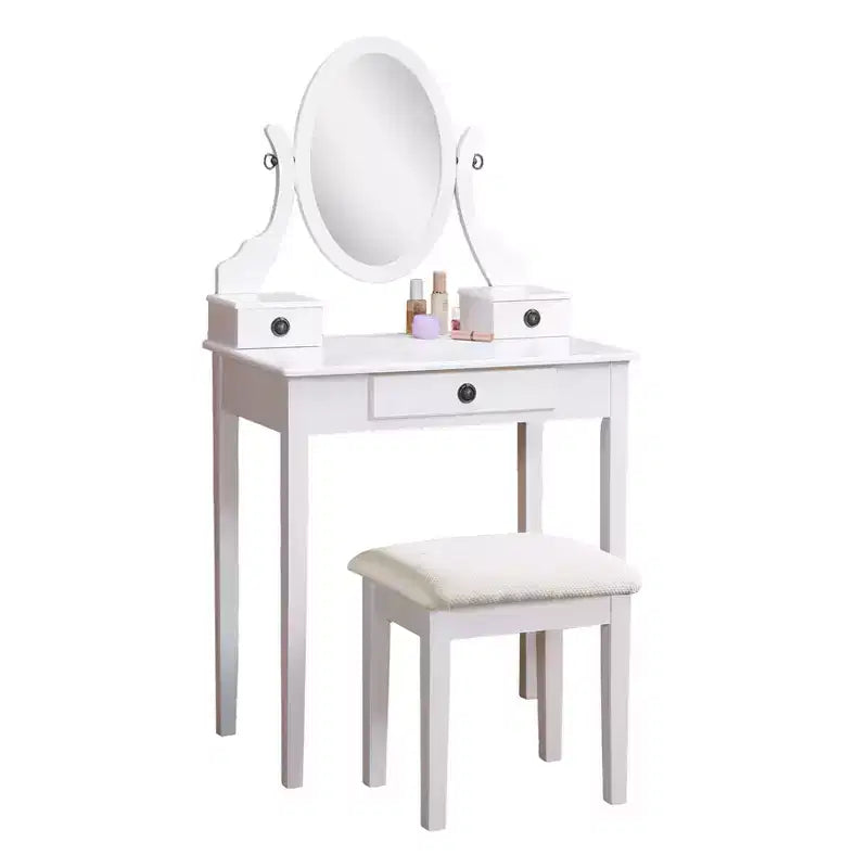 Moniys Wood Moniya Maquillage Coiffeuse et Chaise, Bleu
