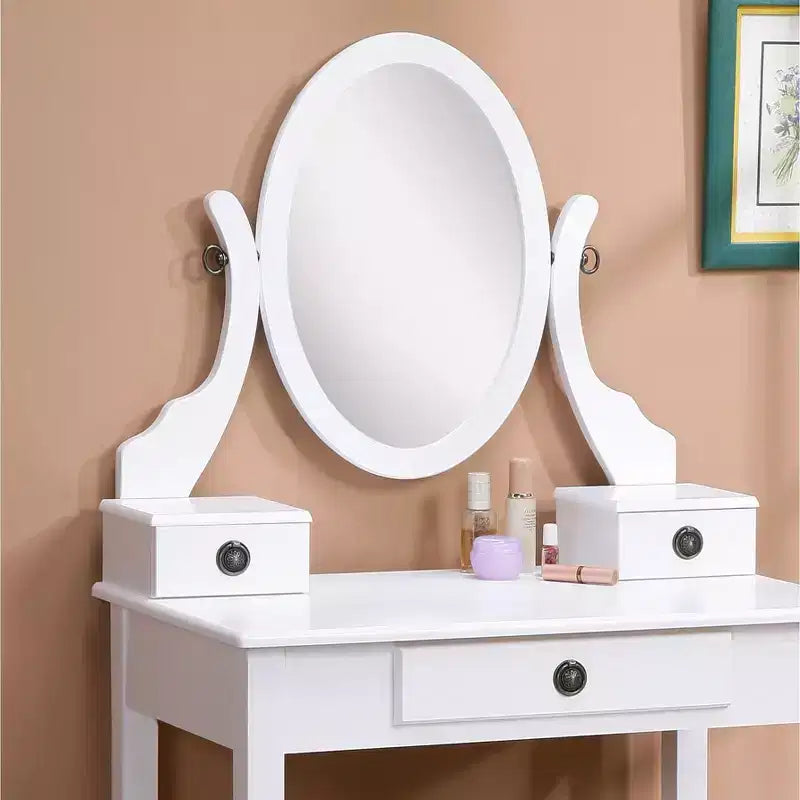 Moniys Wood Moniya Maquillage Coiffeuse et Chaise, Bleu