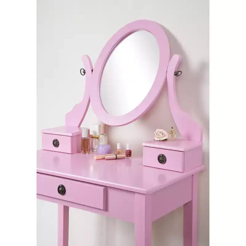 Moniys Wood Moniya Maquillage Coiffeuse et Chaise, Bleu