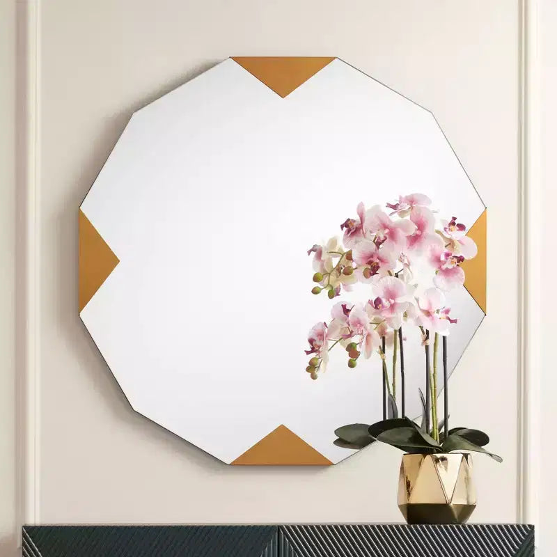 Miroir mural Possini Euro Design Possini Euro Drayden 31 x 31 triangles dorés
