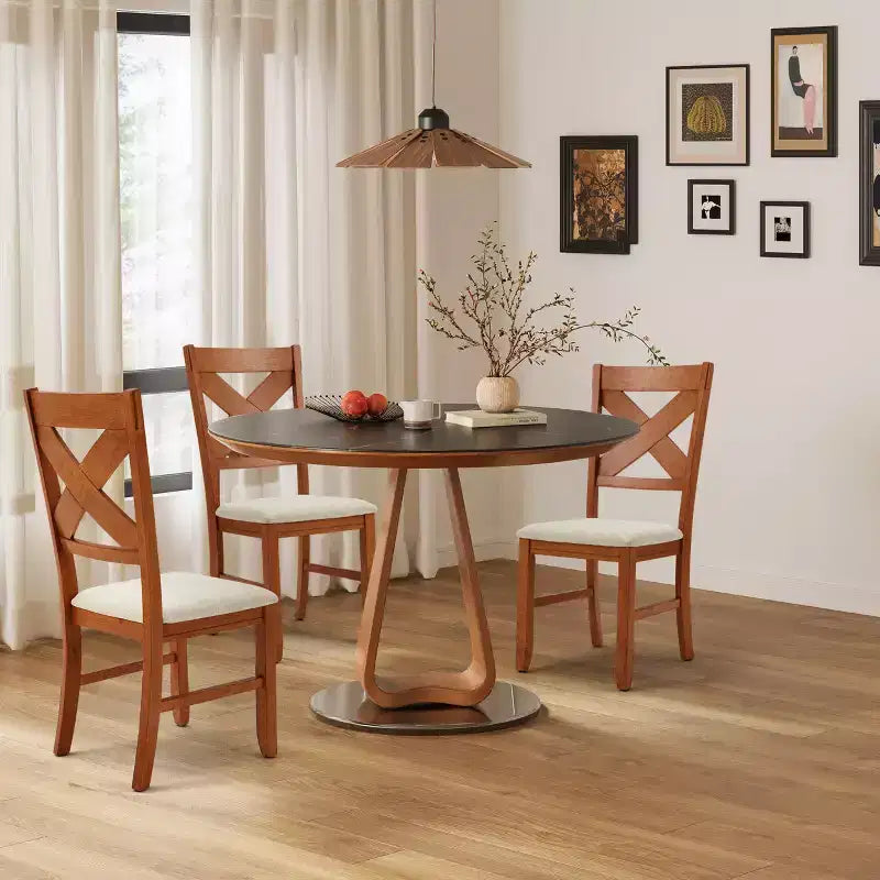 EROMMY Chaises de salle à manger rembourrées en bois massif avec pieds antidérapants, chaises d'appoint pour table de salle à manger (lot de 2)