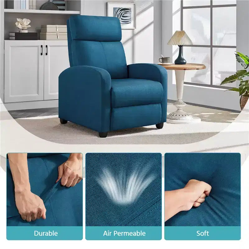 Yaheetech Lot de 2 fauteuils inclinables modernes en tissu pour salon, chambre à coucher