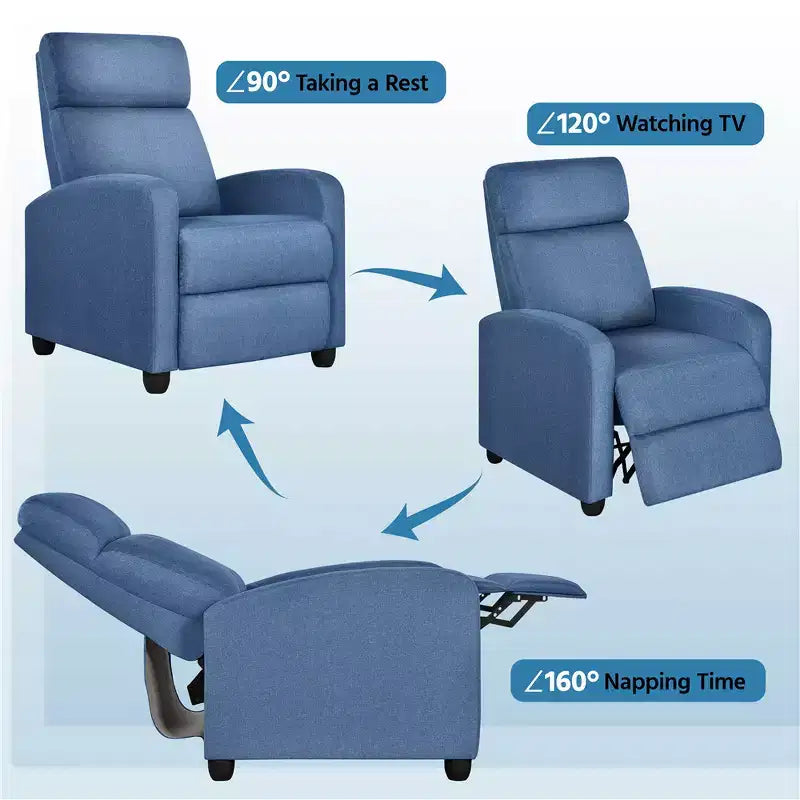 Yaheetech Lot de 2 fauteuils inclinables modernes en tissu pour salon, chambre à coucher